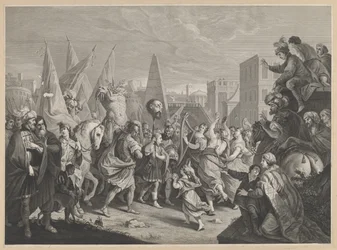 Triomphe de David après le combat avec Goliath