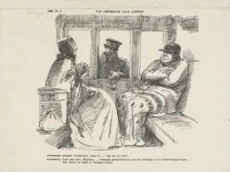 Caricature des nombreux accidents sur la ligne de chemin de fer du Rhin, 1866 (D