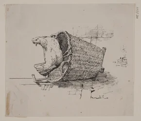 Une poule sur un panier