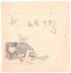 Les poussins. Illustration pour "Fables pour enfants" de Kaalund. Voir commentaire du catalogue d