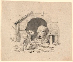 Le chiot. Illustration pour "Fables pour enfants" de Kaalund. Voir commentaire du catalogue d