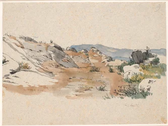 Paysage italien avec blocs de roche