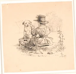 La promenade. Illustration pour "Fabler for Børn" de Kaalund. Voir commentaire du catalogue d