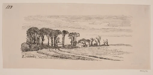 Paysage avec une rangée d