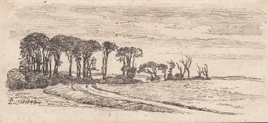 Paysage avec une rangée d