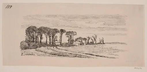 Paysage avec une rangée d