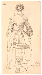 Femme assise de dos