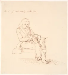 Thorvaldsen assis sur un canapé