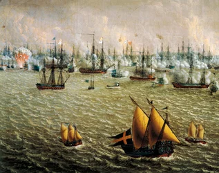 Bataille de Skargard entre les flottes suédoise et russe pour la domination de la Suède sur la Finlande, 10 juillet 1790