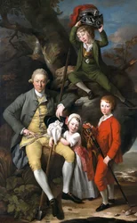 Henry Knight de Tythegston, 1738-1772 avec ses enfants