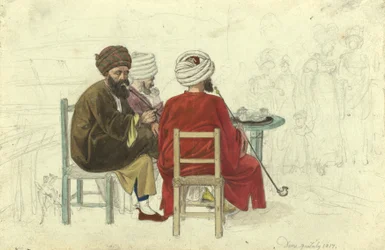 Trois Turcs (ou Grecs) assis autour d