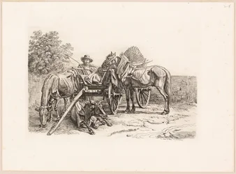 Fermier et sa charrette