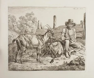 Berger avec des chèvres