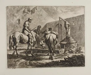 Chevaux près d