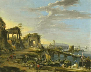 French : Paysage côtier avec des ruines antiques