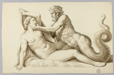 Un dieu de la mer visitant une fille