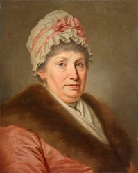 Bourgeoise avec coiffe en dentelle et col en fourrure