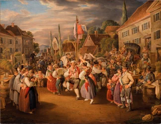 Fête des moissons avec danse du coq