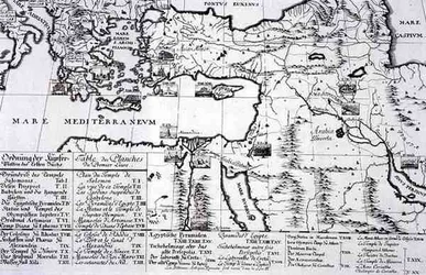 Carte des lieux cités dans le premier livre de 
