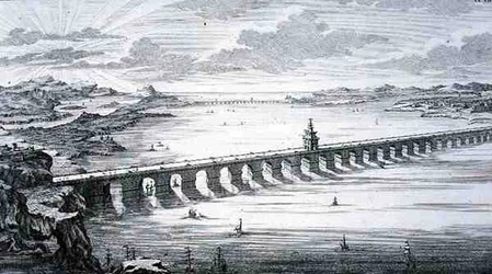 Le Grand Pont Chinois, entre Focheu et Nantai, Chine, de 