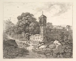 Un paysan saluant la statue de Marie, 1817