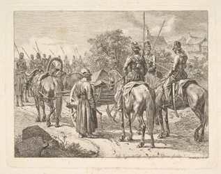 Cosaques escortant le cassone régimentaire