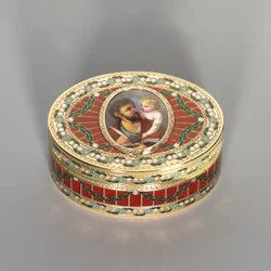 Boîte à tabac, Dresde, c.1775-80, la miniature Genève, c.1800