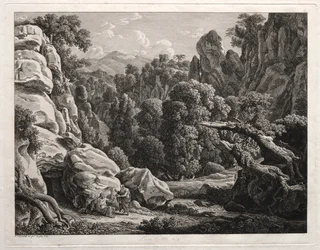 Paysage héroïque : Paysage avec la tentation du Christ