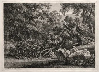 Paysage héroïque : Le satyre jouant de la flûte