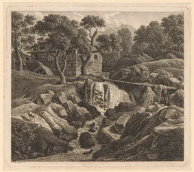 Paysage avec une cascade