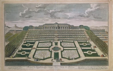 Vue en perspective du château de Sanssouci, Potsdam, Allemagne