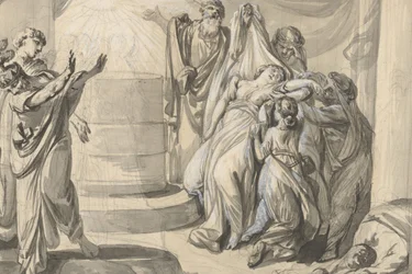 Scène sacrificielle antique, verso : Esquisse d