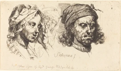 Jeune femme, vieille femme et homme aux cheveux longs