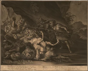 Ca. 1770 mezzotinte allégorique de l