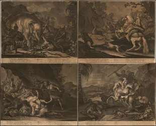 Ca. 1770 mezzotintes allégoriques de l