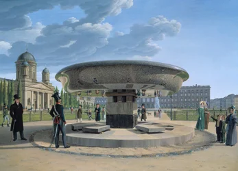 Le plat en granit dans le Lustgarten de Berlin, 1831