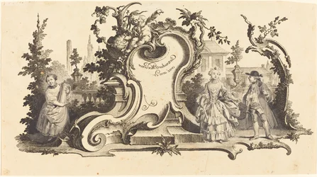 Cartouches Modernes ornés avec des Figures (Planche VI-1 de l