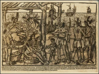 Illustration des Amérindiens réalisée par Johann Froschauer dans les années 1500