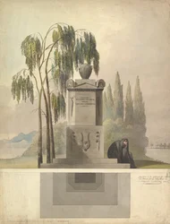 Design pour une tombe, Rothgeisser à Nuremberg Élévation et plan au sol