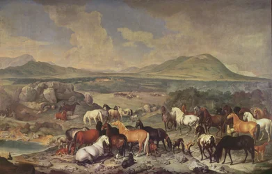 Les Écuries Impériales avec des chevaux Lipizzan