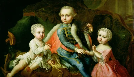 Trois enfants assis sur un canapé, dits membres de la famille Esterhazy, 1771