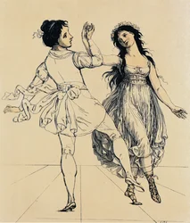 Le couple dansant Maria et Salvatore Viganò, vers 1797