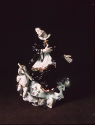 Figure de Meissen de Saint Jean Népomucène, d