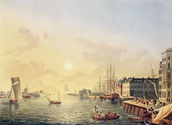 Vue du port et du port du Havre, début du 19e siècle