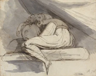 Femme assise, recroquevillée