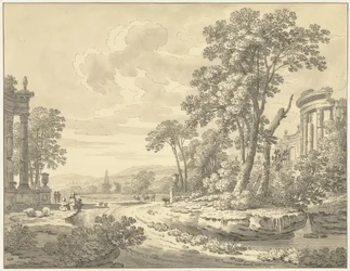 Paysage italien avec ruines