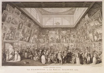Vue intérieure de Somerset House montrant une exposition de la Royal Academy of Arts en 1787
