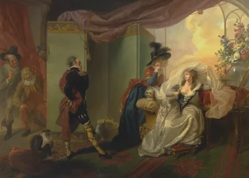 Olivia, Maria et Malvolio de "La Nuit des rois," Acte III, Scène iv