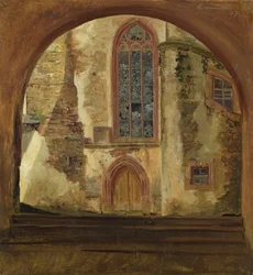 Détail du château de Rochsburg en Saxe