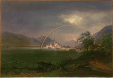 Egern au Tegernsee avec arc-en-ciel